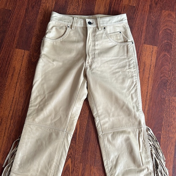 Harley Davidson caramel fringe leather pants - Picture 8 of 9